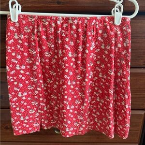 American Eagle Outfitters Red Floral Mini Skirt